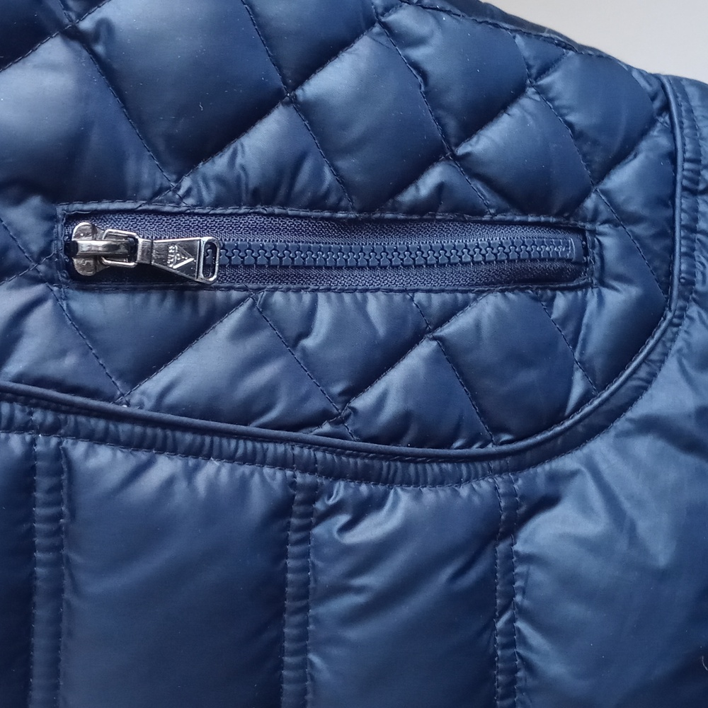 Guess Women’s Navy Blue Quilted Puffer Ski Snow Winter Long Sleeve Coat Small - Picture 12 of 16